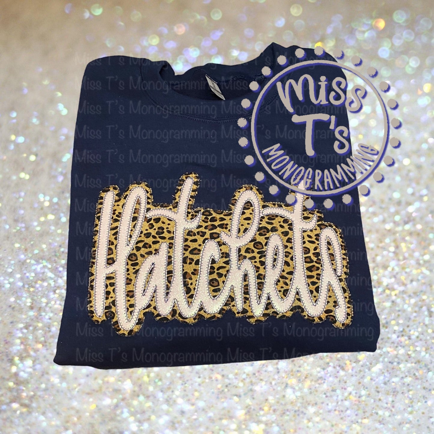 HATCHETS TEAM SPIRIT HAND LETTERED DOUBLE APPLIQUE SWEATSHIRTS