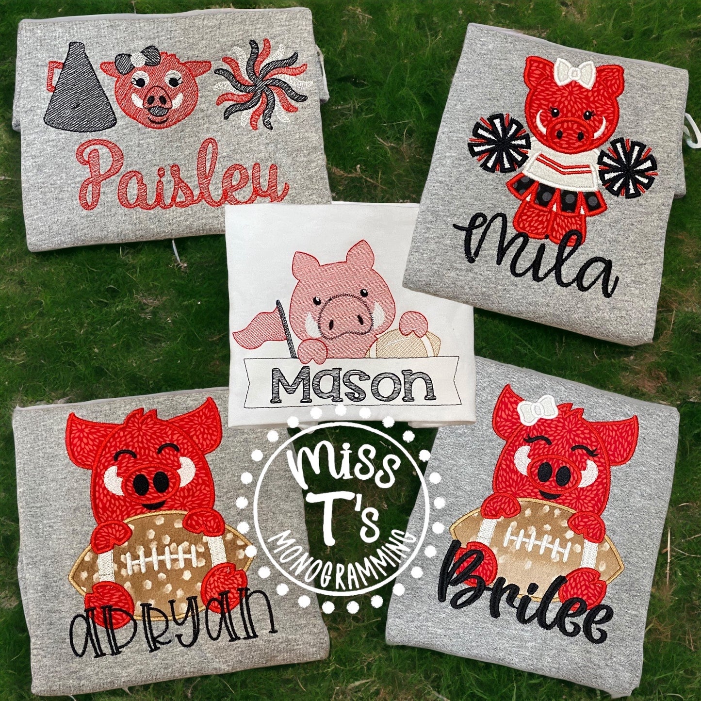 RAZORBACK KIDS EMBROIDERED TEES