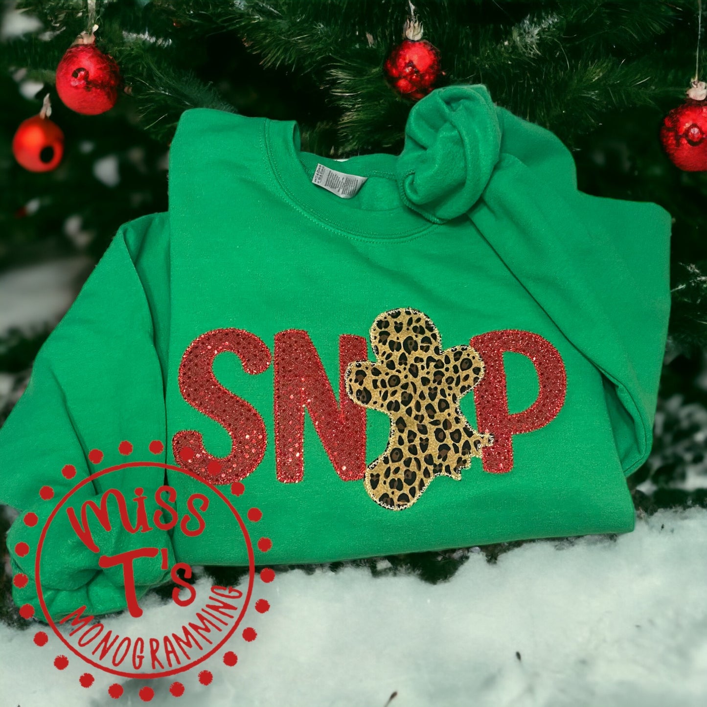 OH SNAP! GINGERBREAD MAN APPLIQUE SWEATSHIRT