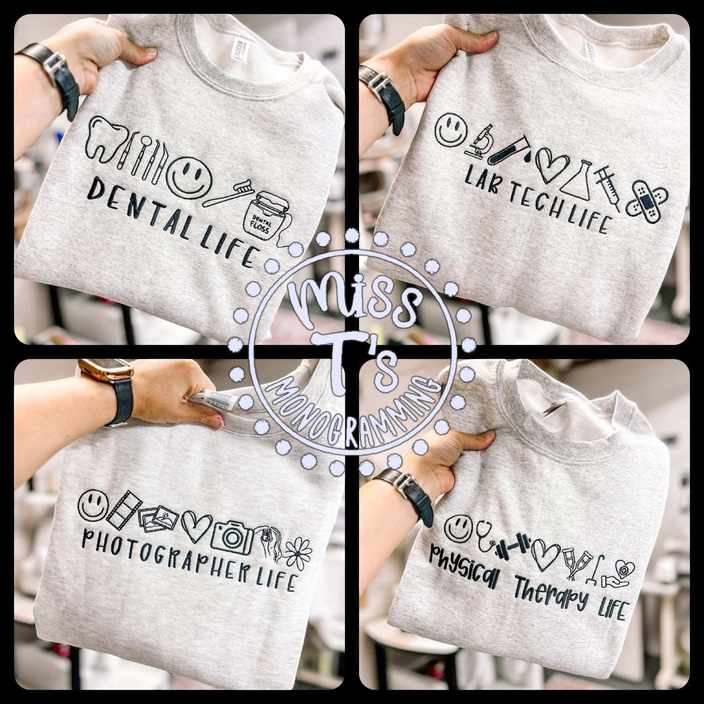 OCCUPATION MINI ICONS EMBROIDERED SWEATSHIRT