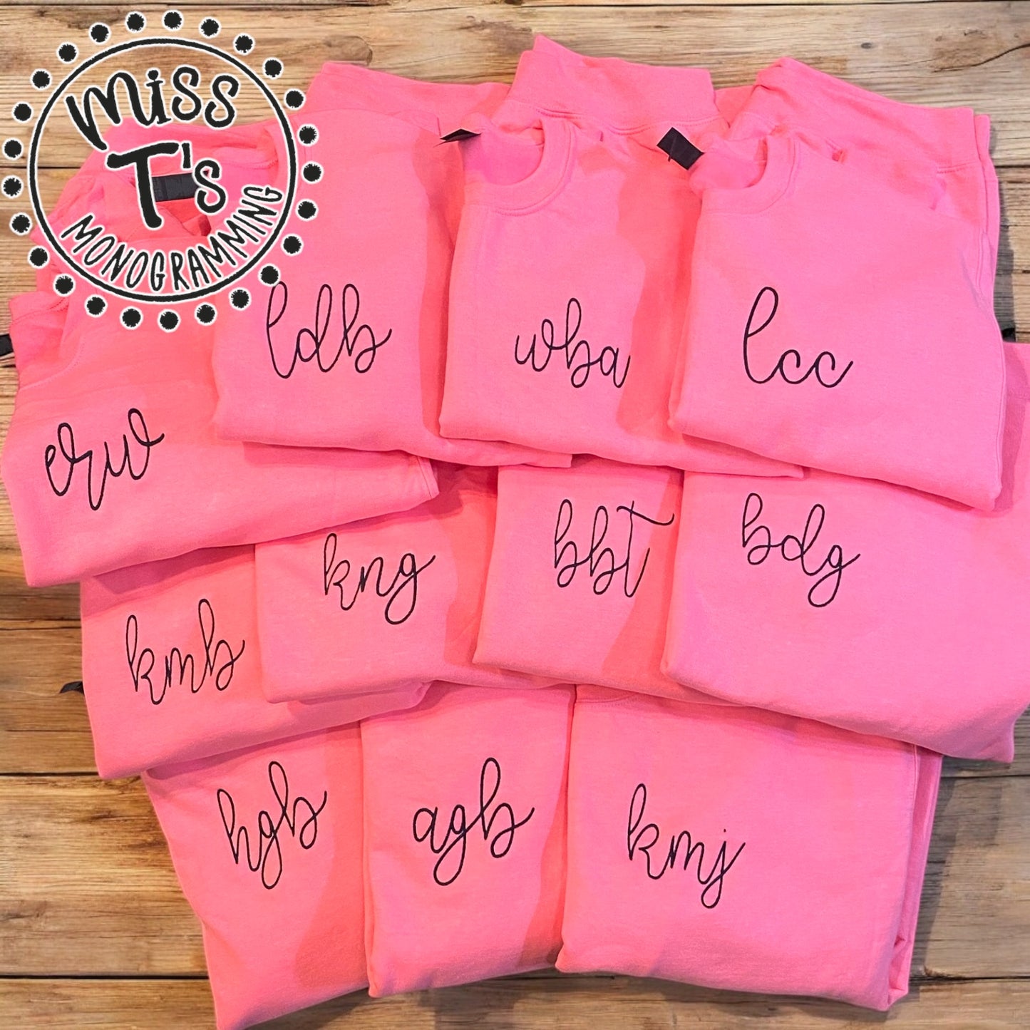 NEON PINK BETTER TOGETHER MONOGRAMMED SWEATSHIRT