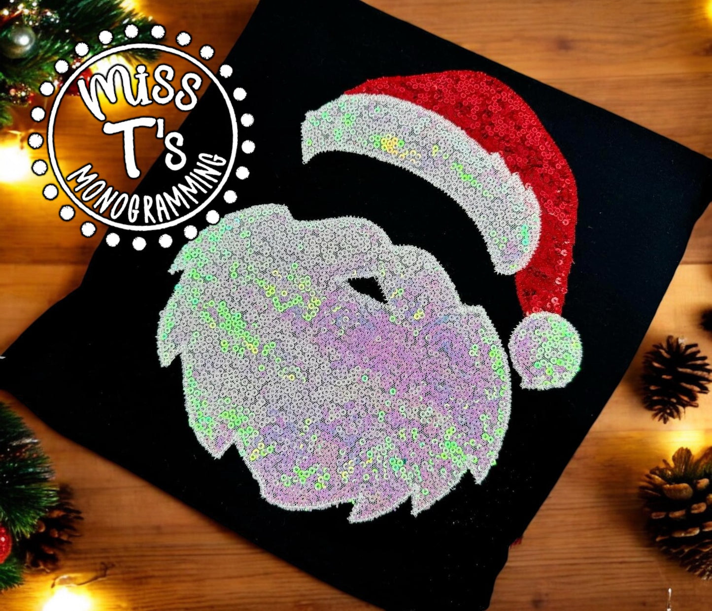 SANTA FACE FULL SEQUIN APPLIQUE SWEATSHIRT