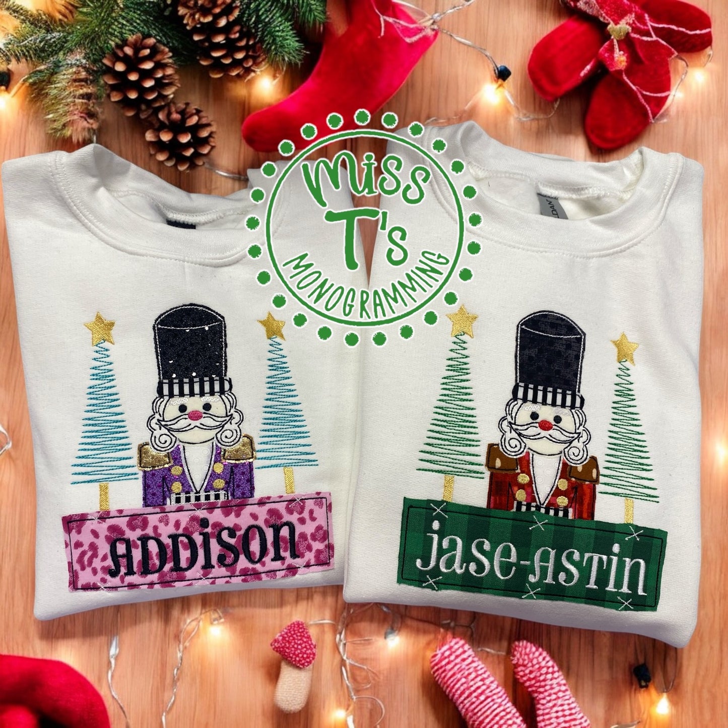 KIDS NUTCRACKER APPLIQUE EMBROIDERED SWEATSHIRT