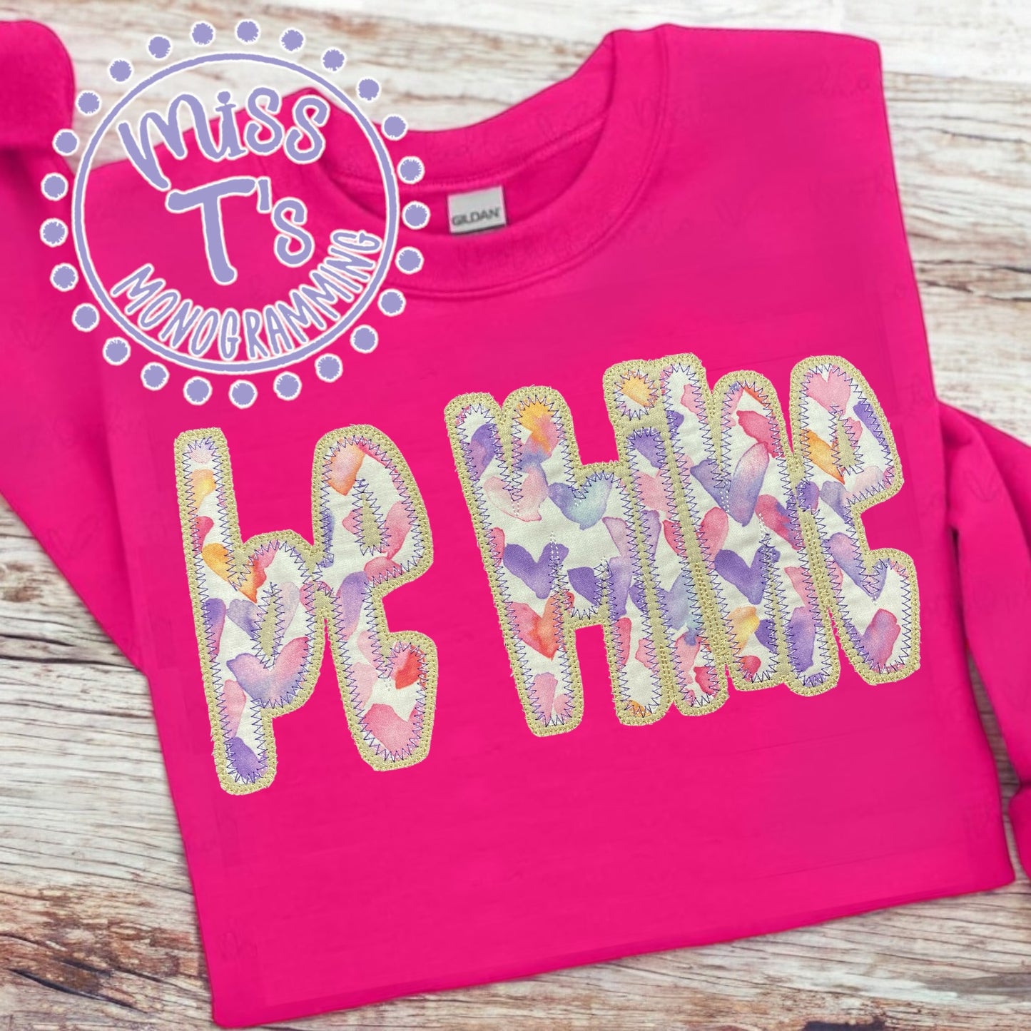 BE MINE DOUBLE APPLIQUE SWEATSHIRT