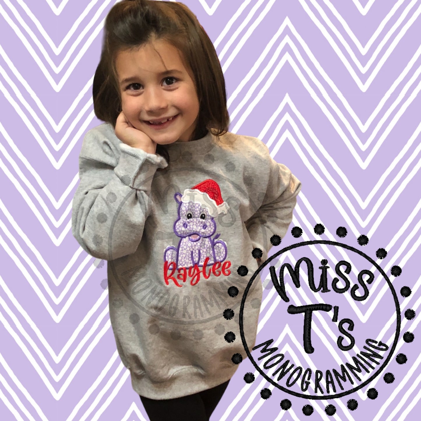 I WANT A HIPPOPOTAMUS FOR CHRISTMAS APPLIQUE SWEATSHIRT