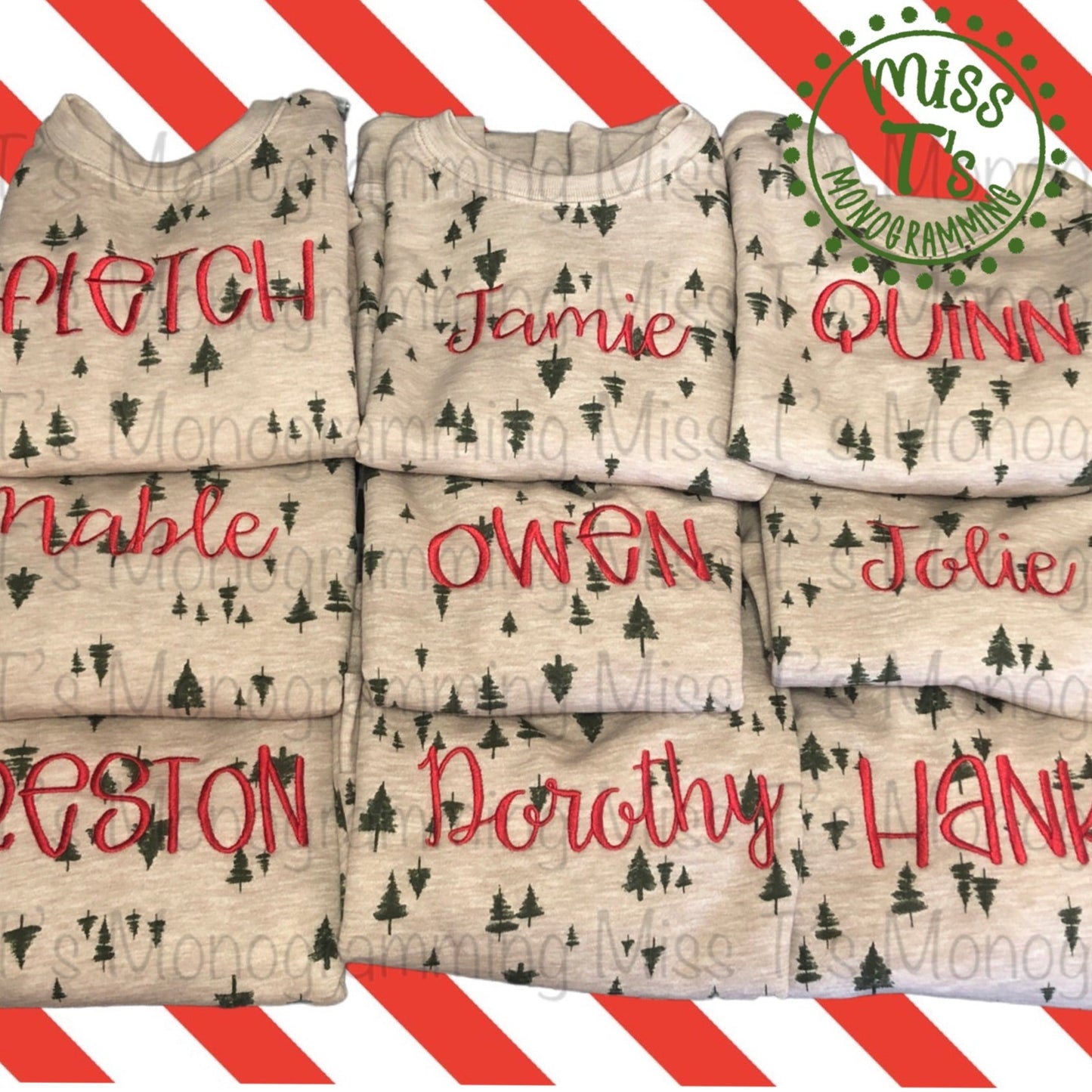 CHRISTMAS TREE CUSTOM NAME KIDS SWEATSHIRT