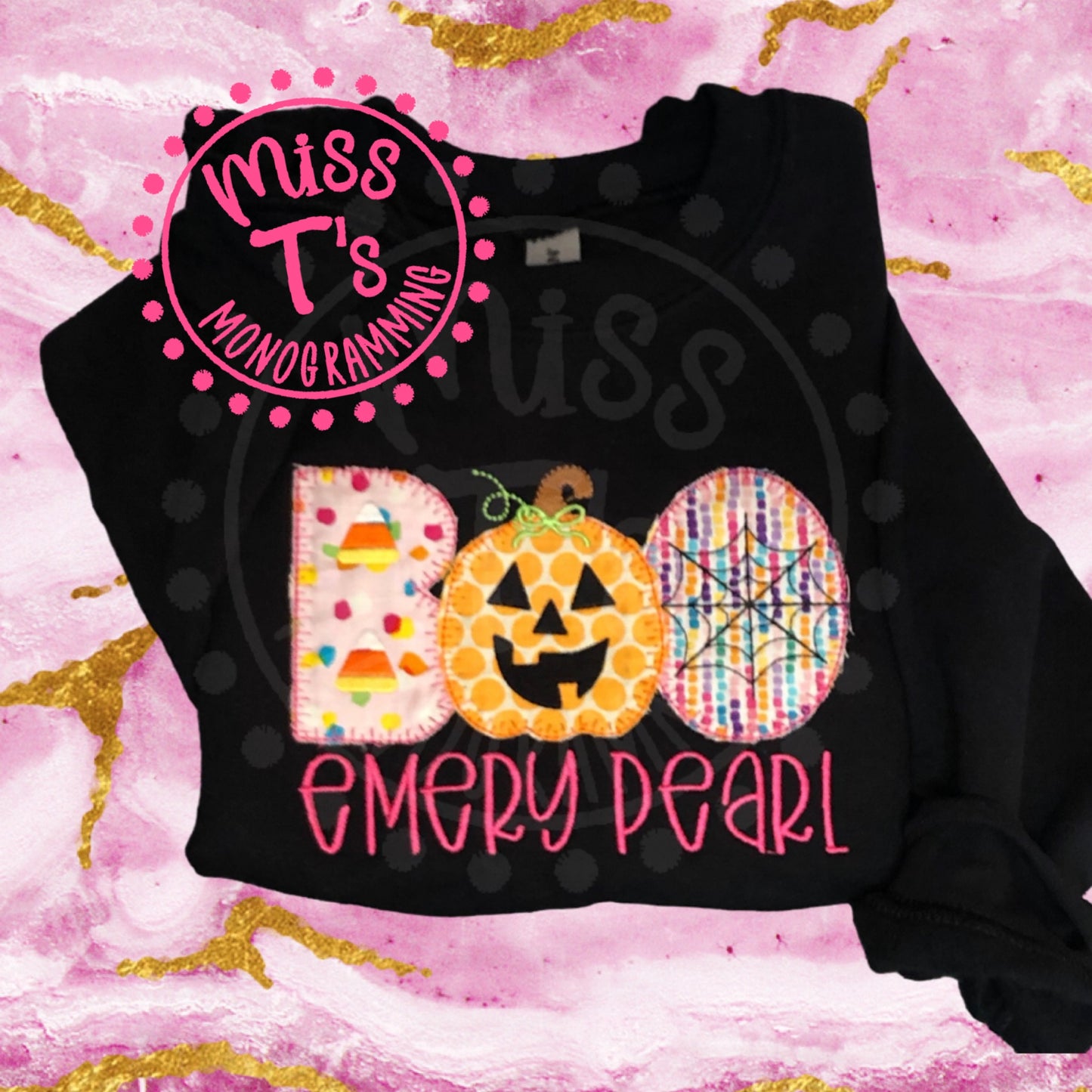 BOO APPLIQUE KIDS SWEATSHIRT