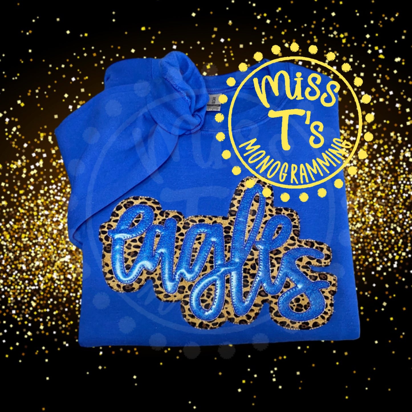 EAGLES TEAM SPIRIT HAND LETTERED DOUBLE APPLIQUE SWEATSHIRTS