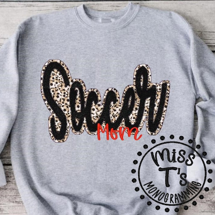 SOCCER MOM DOUBLE APPLIQUE SWEATSHIRT