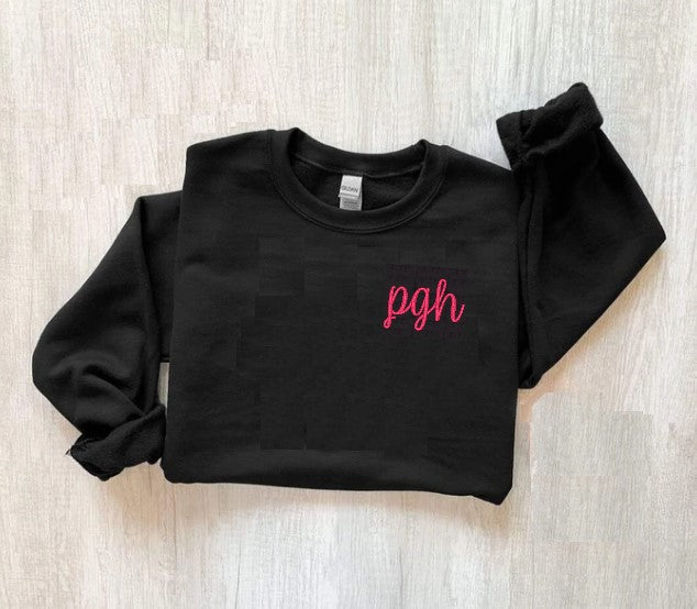 NEON THREAD UNICORN MONOGRAM SWEATSHIRT