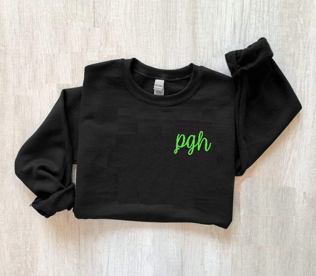 NEON THREAD UNICORN MONOGRAM SWEATSHIRT