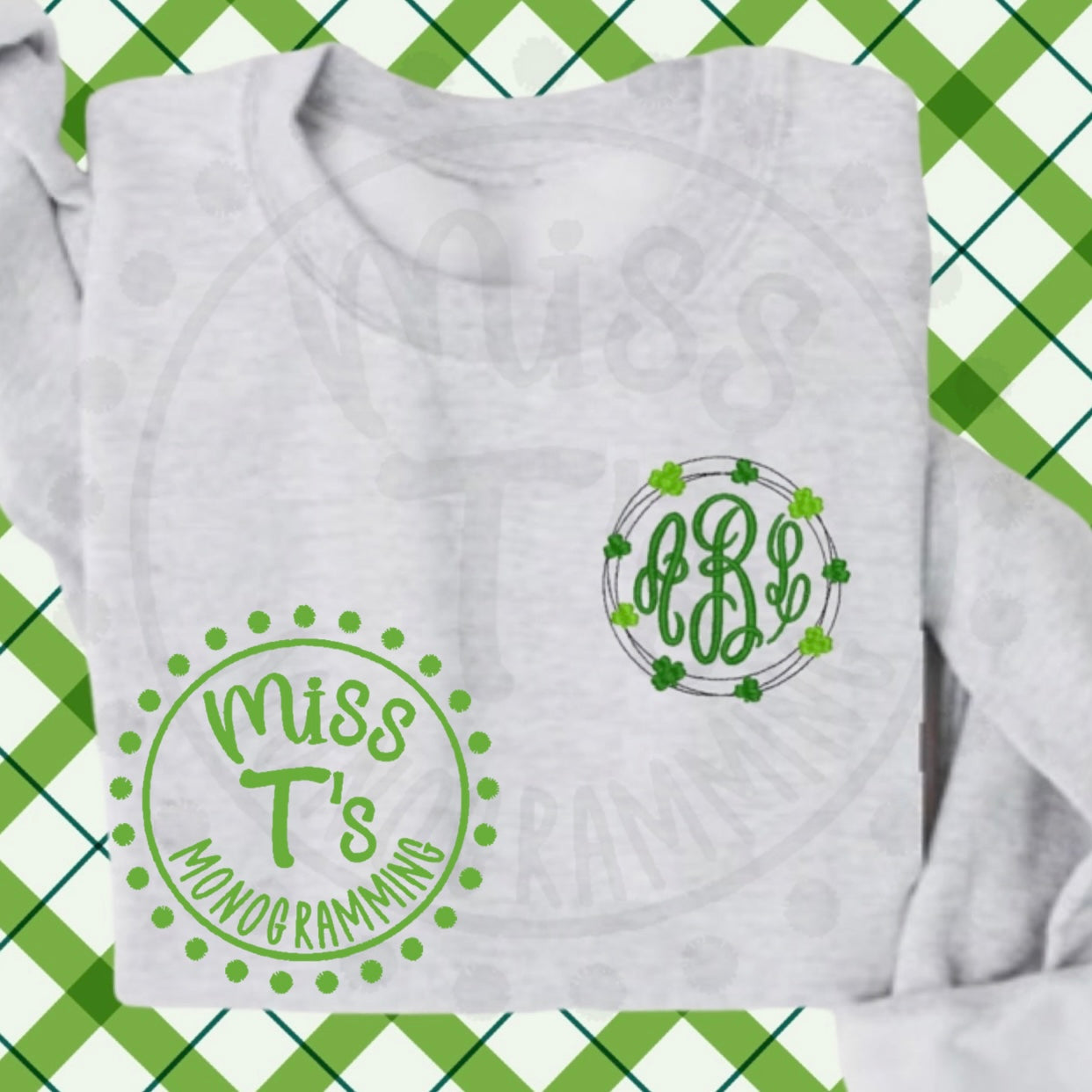 CLOVER MONOGRAM EMBROIDERED FRAME SWEATSHIRT