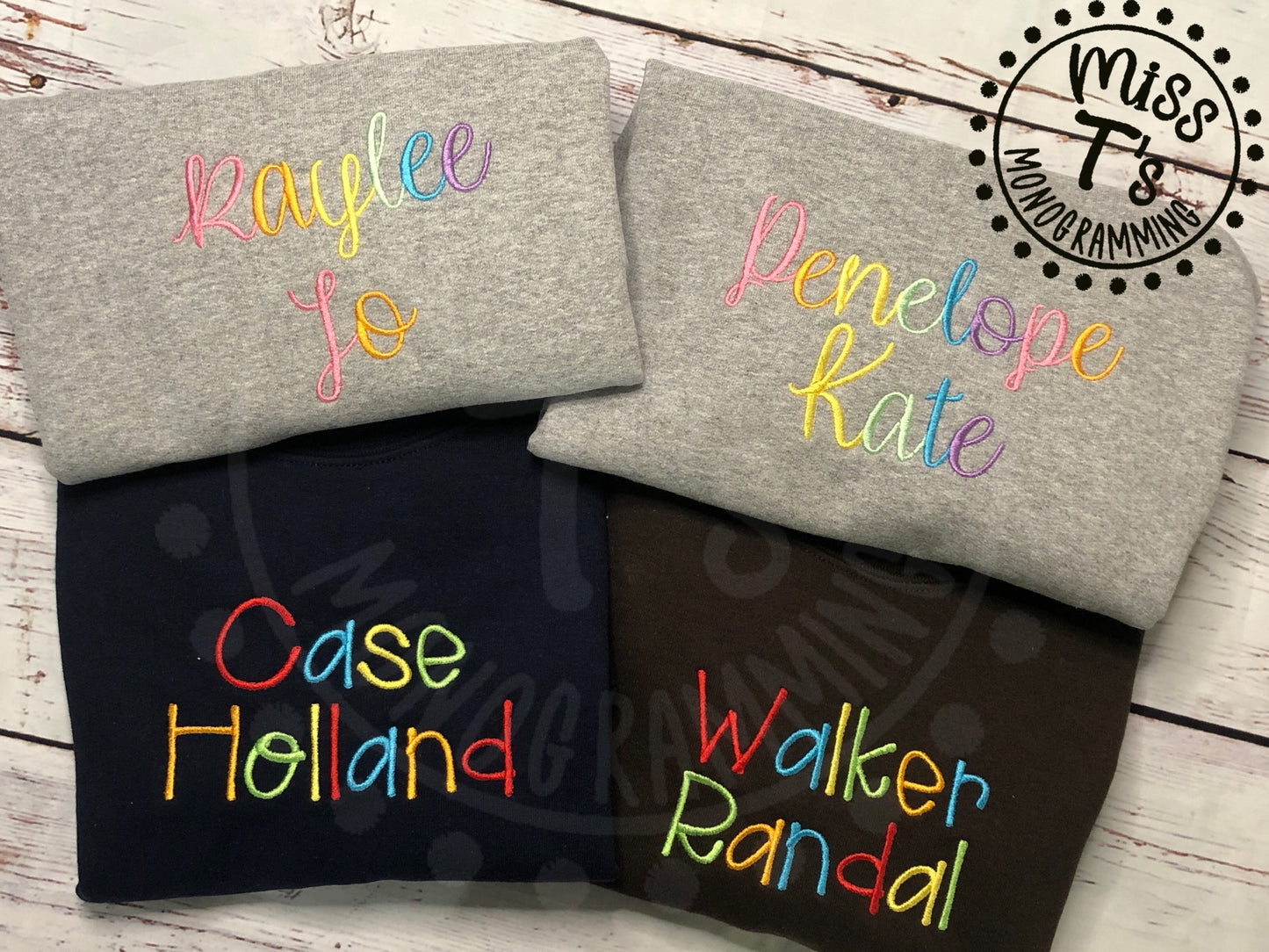KIDS MULTI COLOR CUSTOM NAME SWEATSHIRT