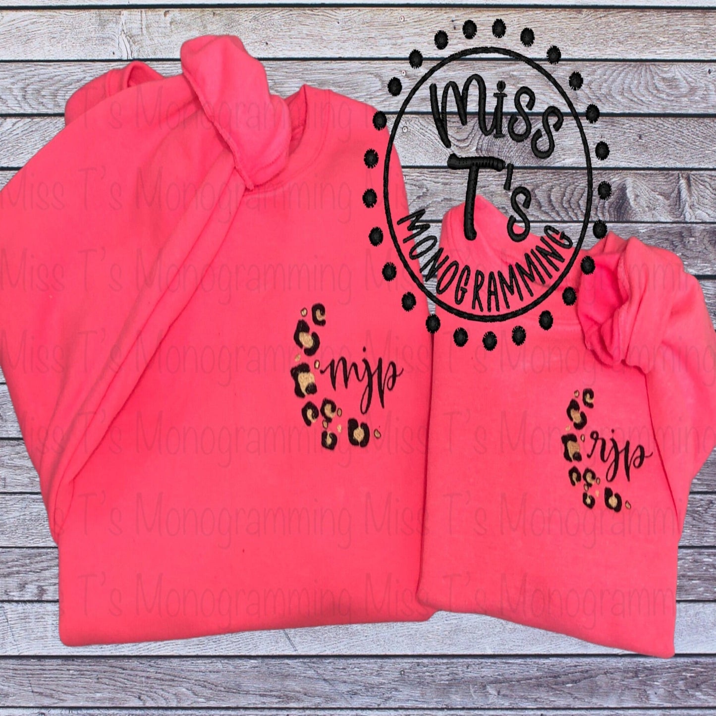 LEOPARD SPOT SCRIPT MONOGRAM SWEATSHIRT- TODDLER & YOUTH