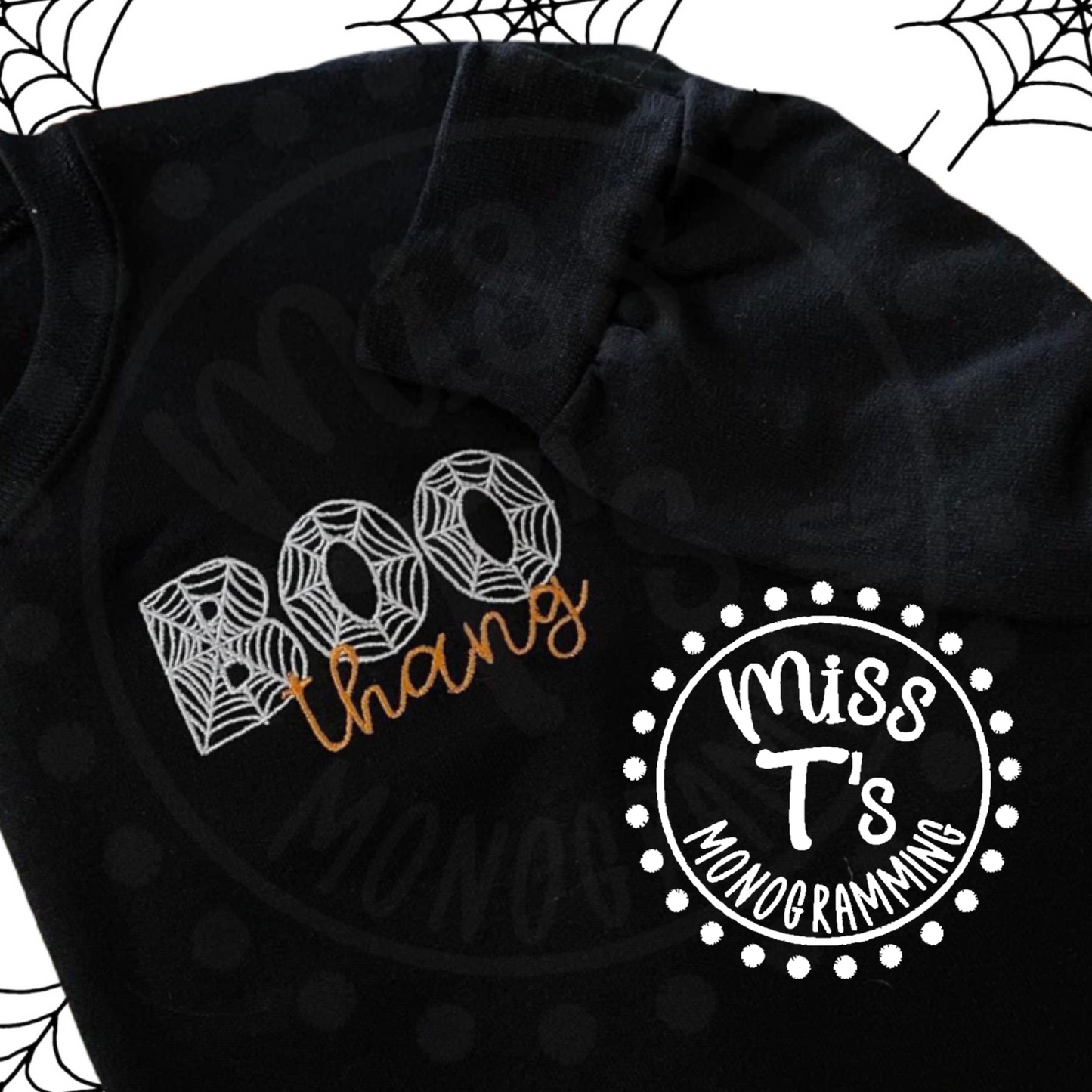 BOO THANG EMBROIDERED CREWNECK SWEATSHIRT