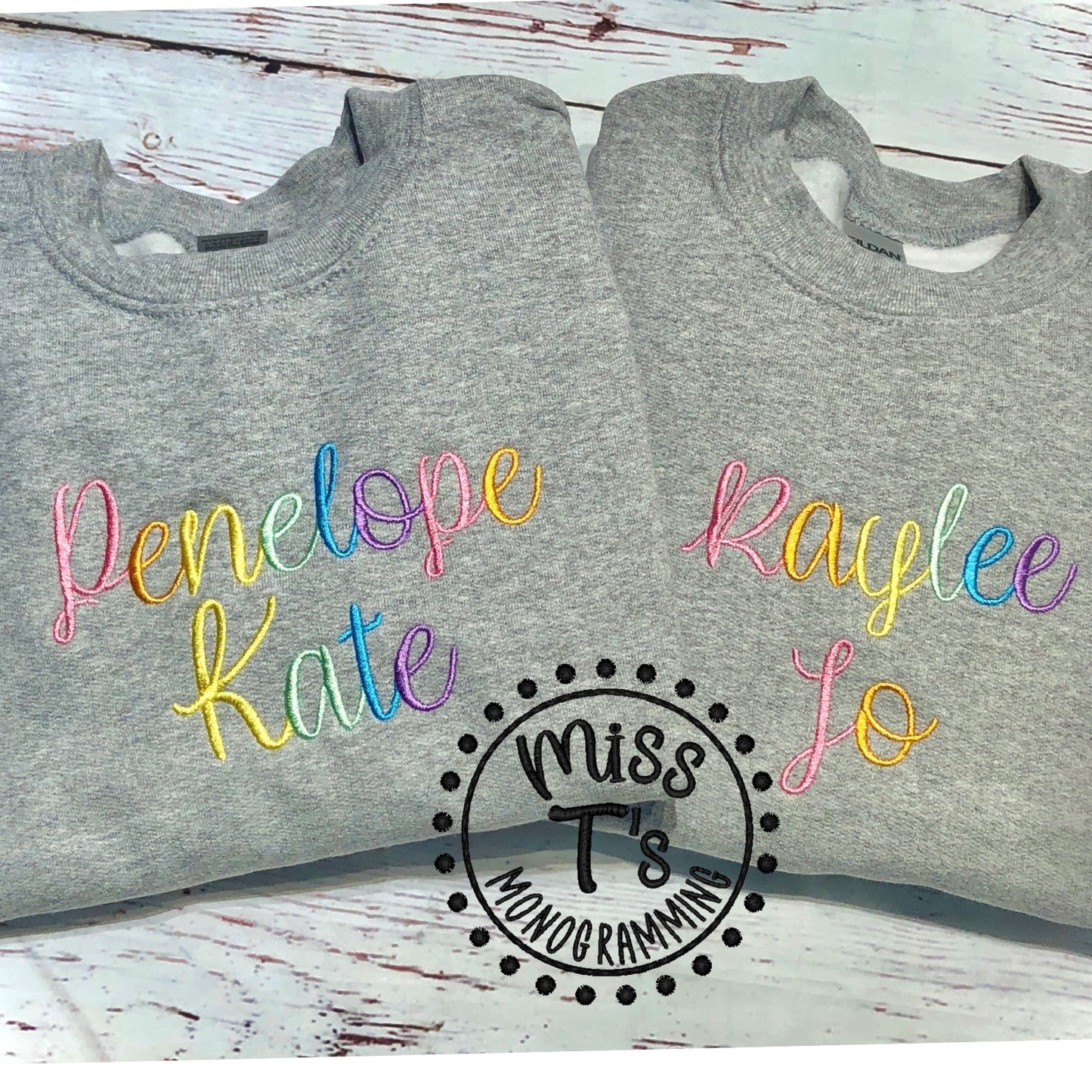 KIDS MULTI COLOR CUSTOM NAME SWEATSHIRT