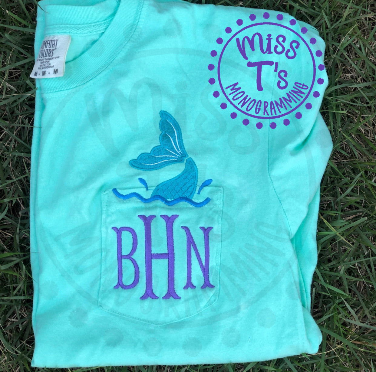 YOUTH MERMAID TAIL MONOGRAM TEE