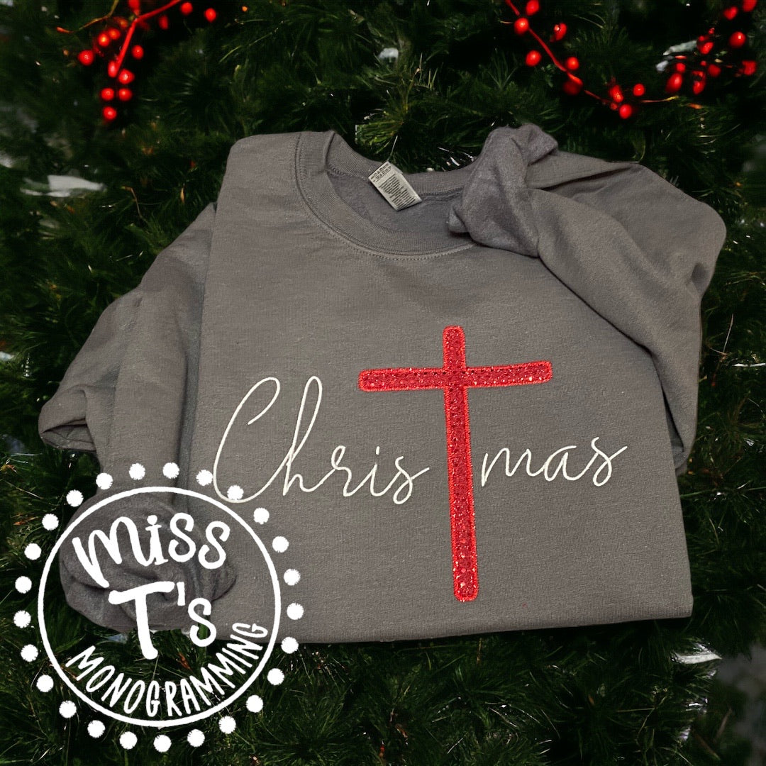 MERRY CHRIS-T-MAS EMBROIDERED SWEATSHIRT