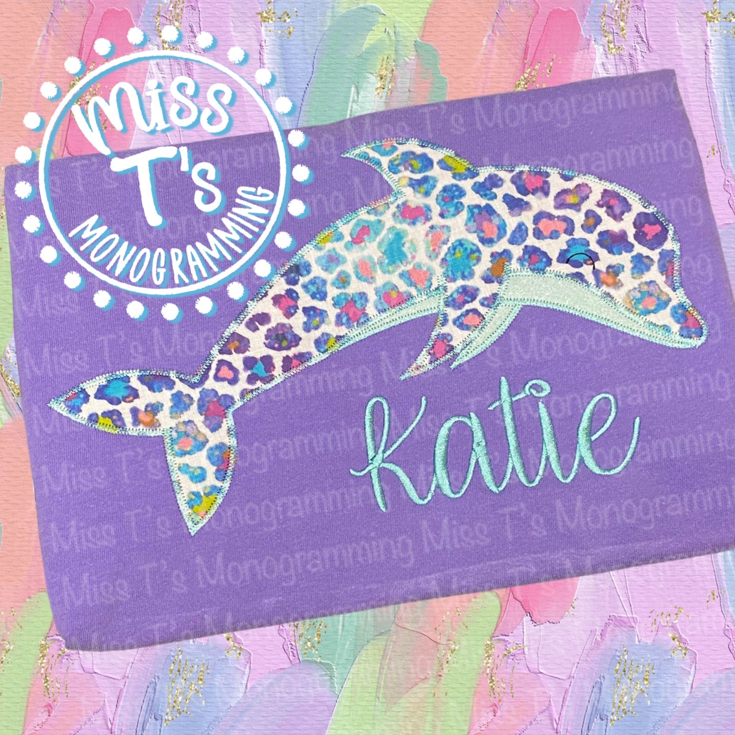 DOLPHIN APPLIQUE TEE WITH CUSTOM NAME