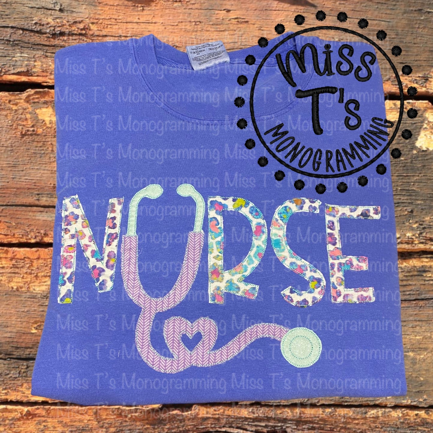 NURSE APPLIQUE WITH STETHOSCOPE TSHIRT