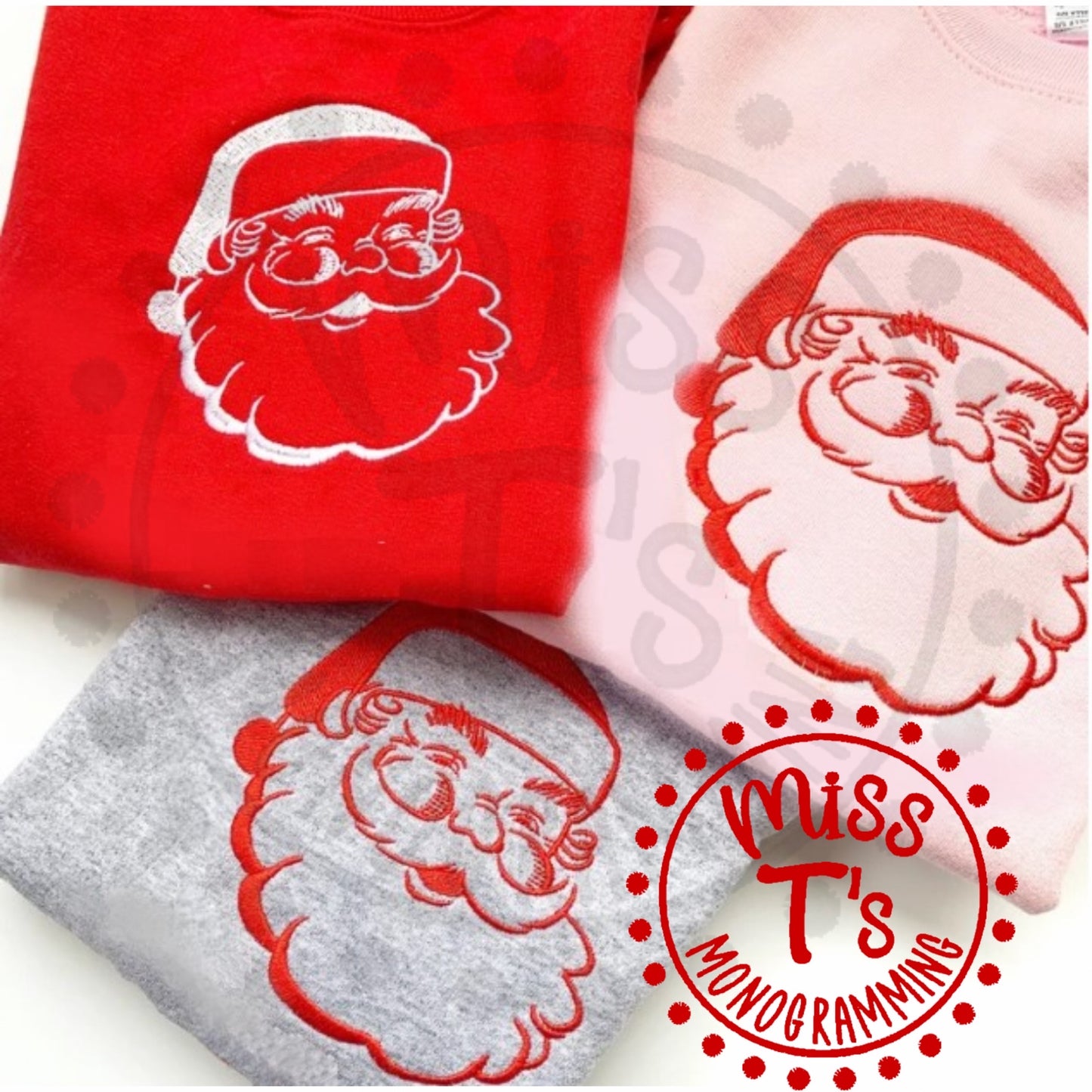 SANTA FACE KIDS EMBROIDERED SWEATSHIRT