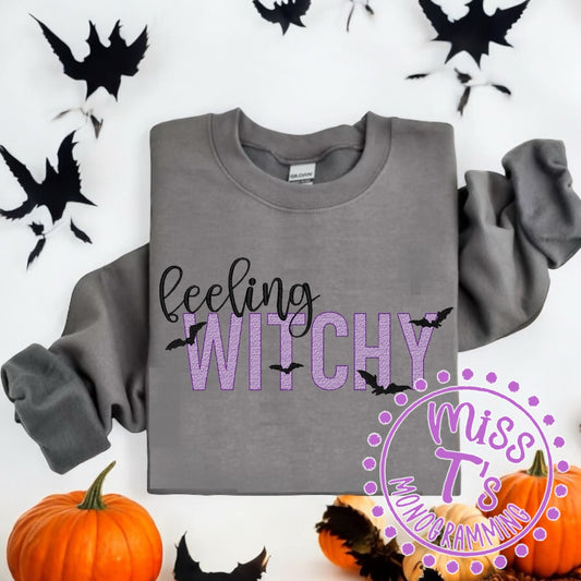 FEELIN' WITCHY FULLY EMBROIDERED SWEATSHIRT