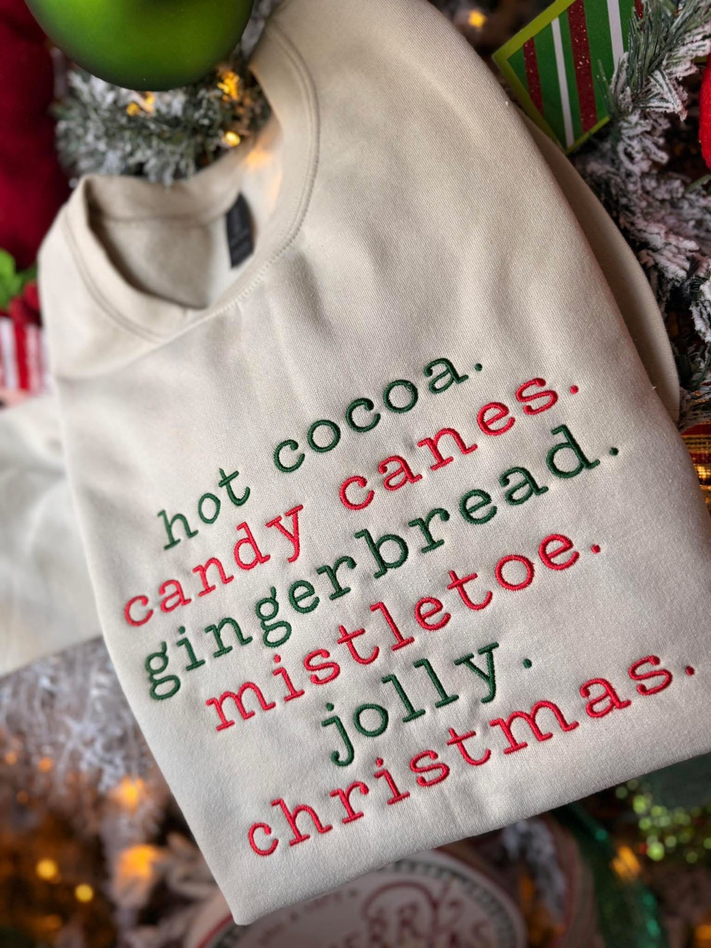 SIMPLE SAYINGS CHRISTMAS EMBROIDERED SWEATSHIRT