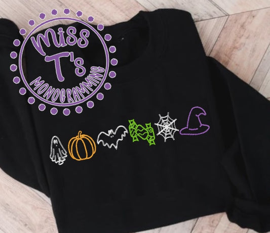 HALLOWEEN ICONS EMBROIDERED SWEATSHIRT