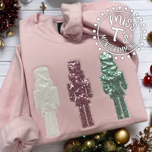 PASTEL NUTCRACKER APPLIQUE TRIO SWEATSHIRT