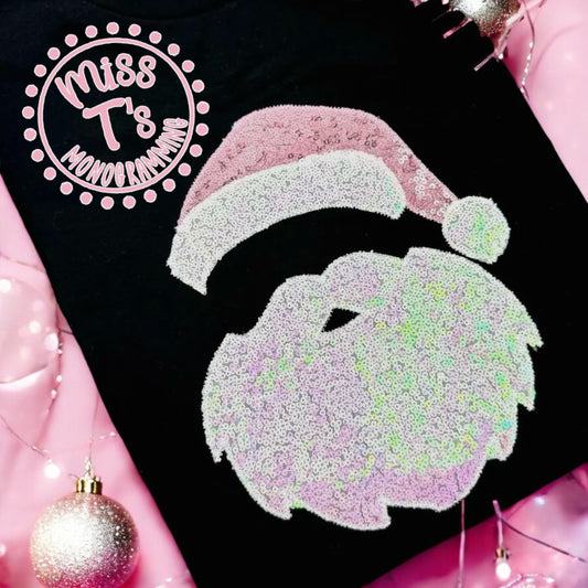 SANTA FACE FULL SEQUIN APPLIQUE SWEATSHIRT