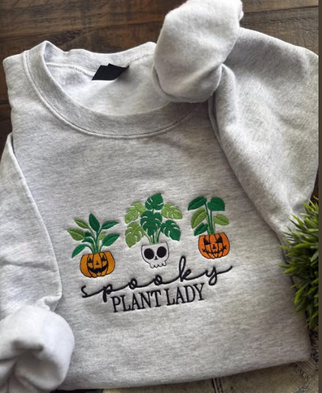SPOOKY PLANT LADY EMBROIDERED SWEATSHIRT
