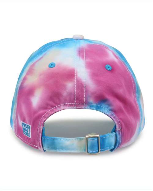 PINK AND BLUE TIE DYE MONOGRAMMED HAT