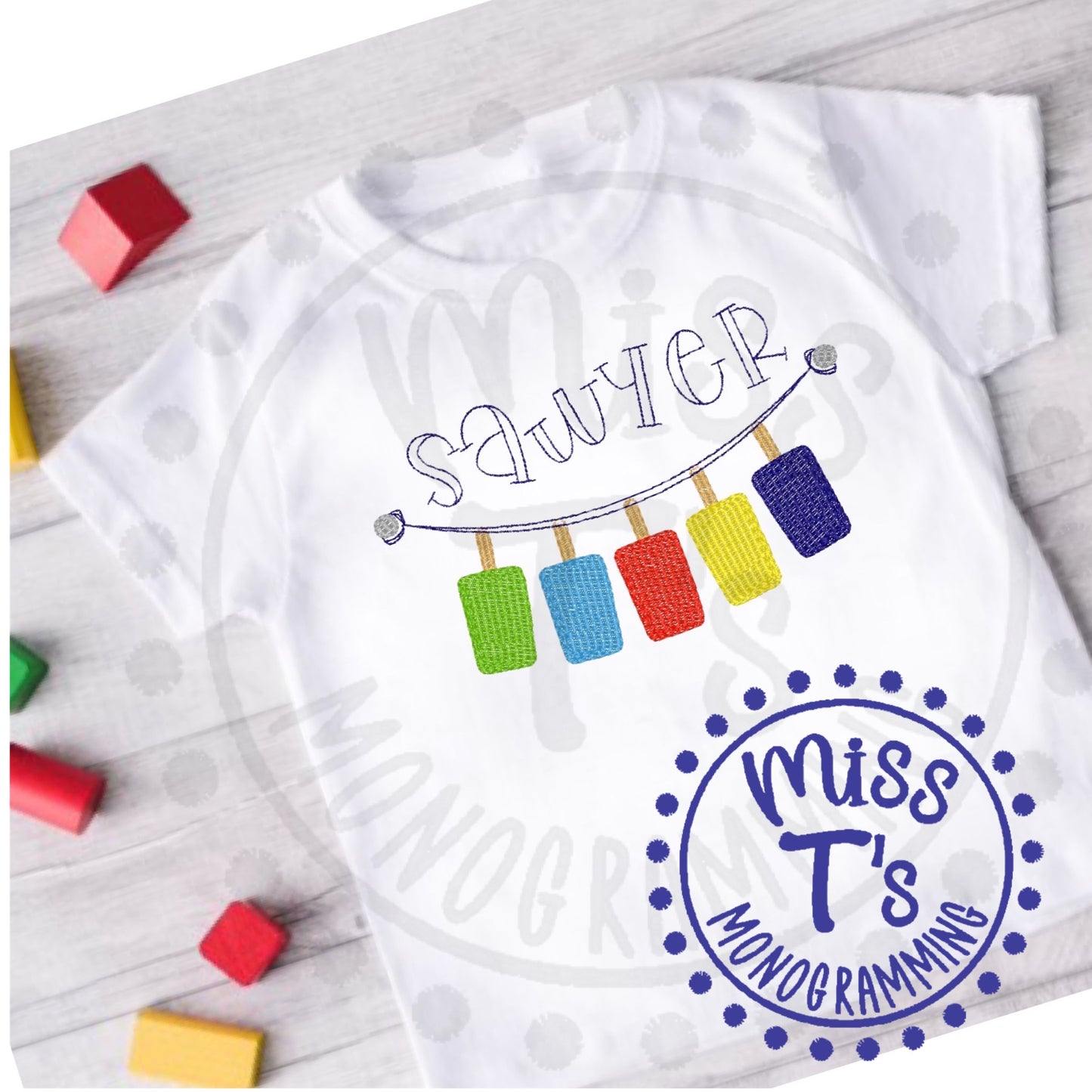 POPSICLE LINE WITH NAILS OR BOWS TSHIRT --TODDLER & YOUTH