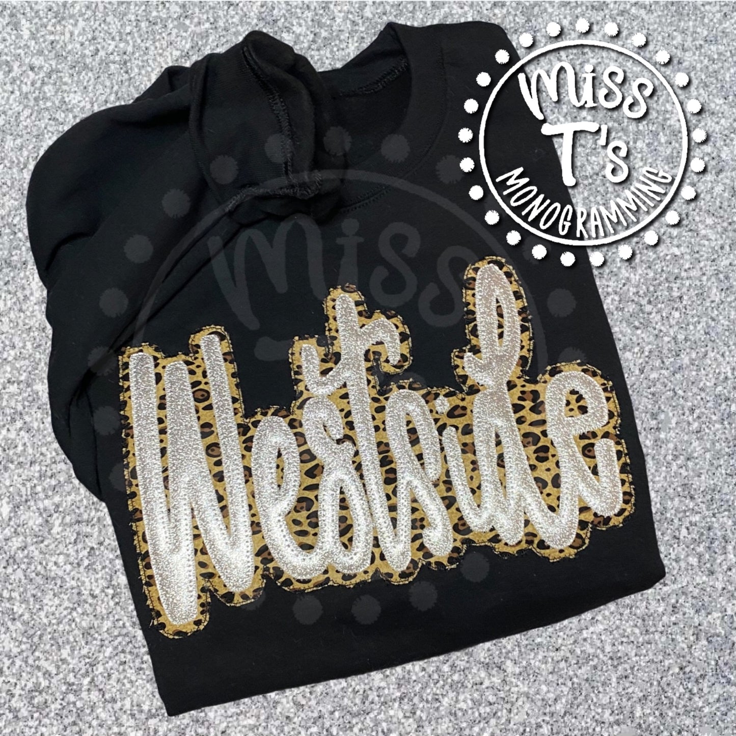 WESTSIDE TEAM SPIRIT HAND LETTERED DOUBLE APPLIQUE SWEATSHIRTS