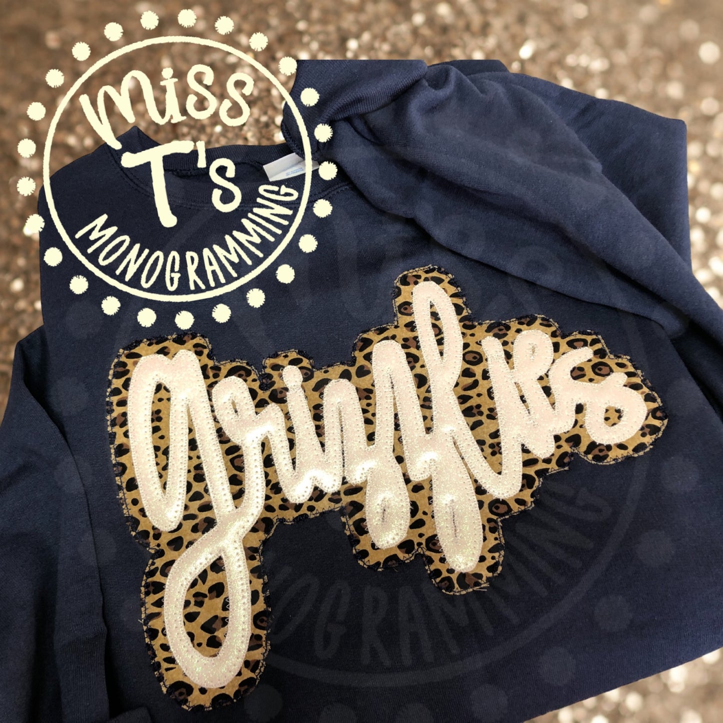 GRIZZLIES TEAM SPIRIT HAND LETTERED DOUBLE APPLIQUE SWEATSHIRTS