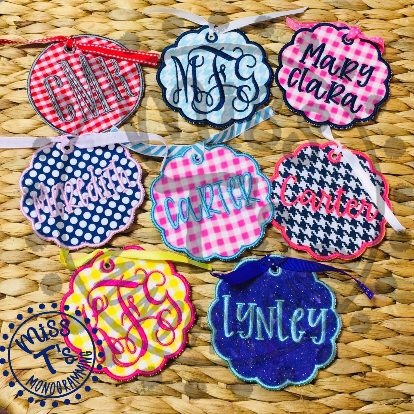 CUSTOM EMBROIDERED BAG TAGS