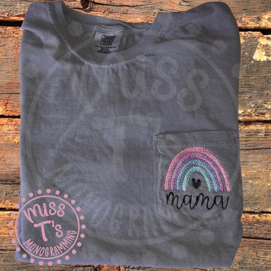 RAINBOW MAMA COMFORT COLOR TEE- CUSTOM NAME