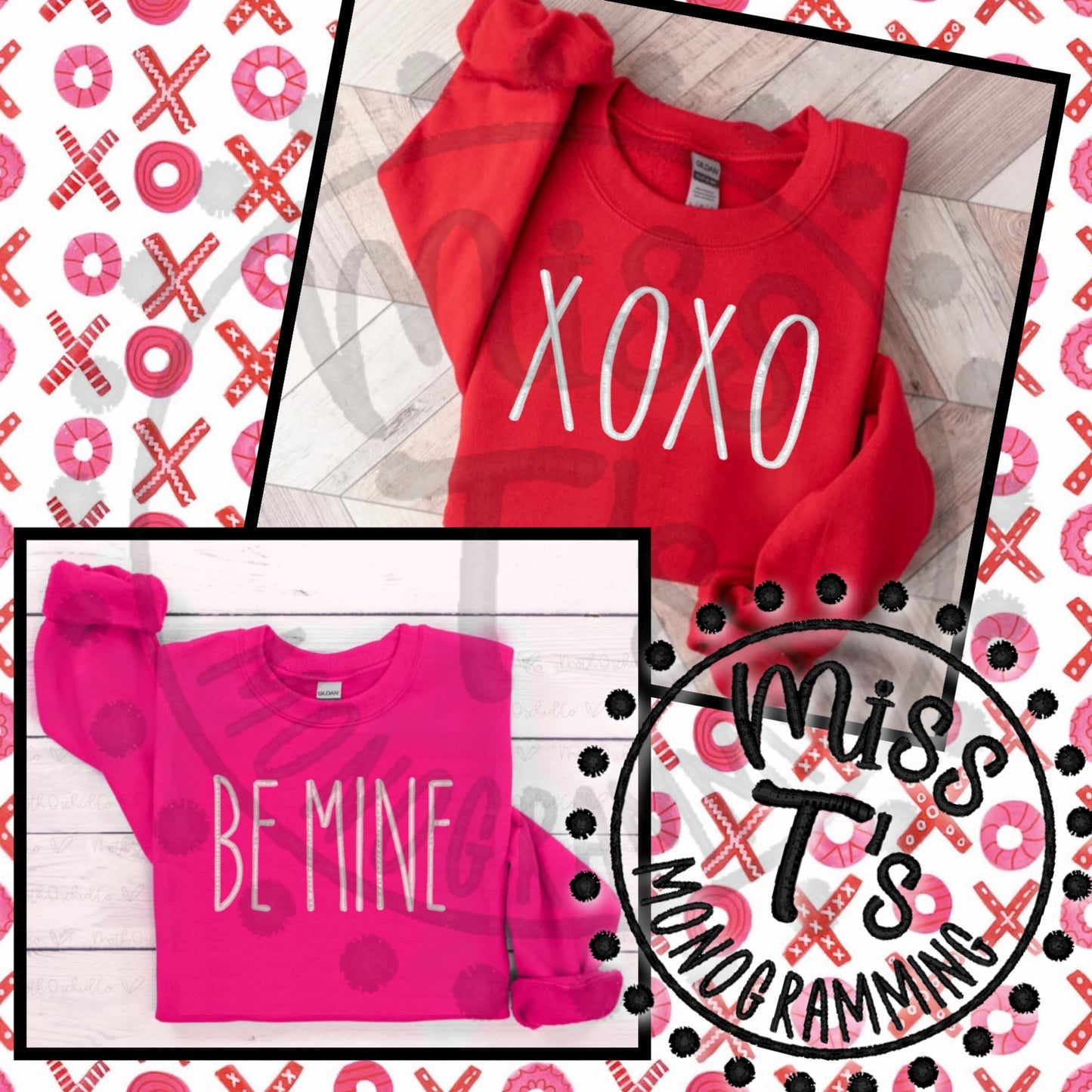 XOXO OR BE MINE EMBROIDERED VALENTINE SWEATSHIRT