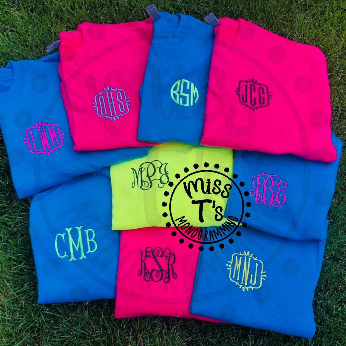 NEON THREAD MONOGRAMMED SWEATSHIRTS