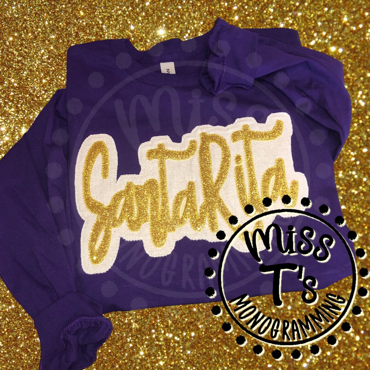 SANTA RITA TEAM SPIRIT HAND LETTERED DOUBLE APPLIQUE SWEATSHIRTS