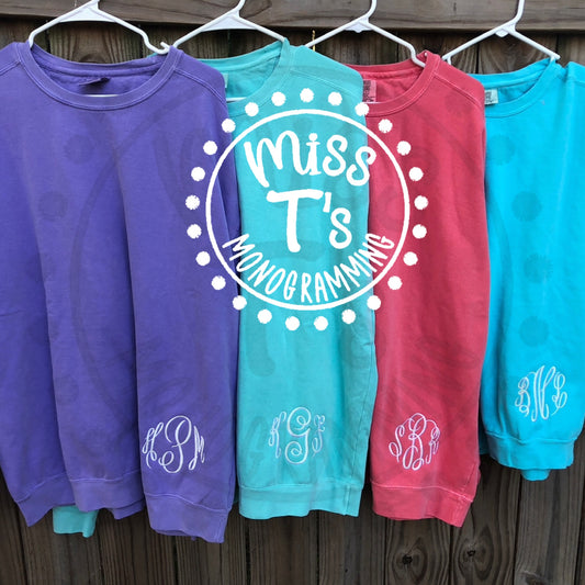 COMFORT COLOR MONOGRAMMED SWEATSHIRT