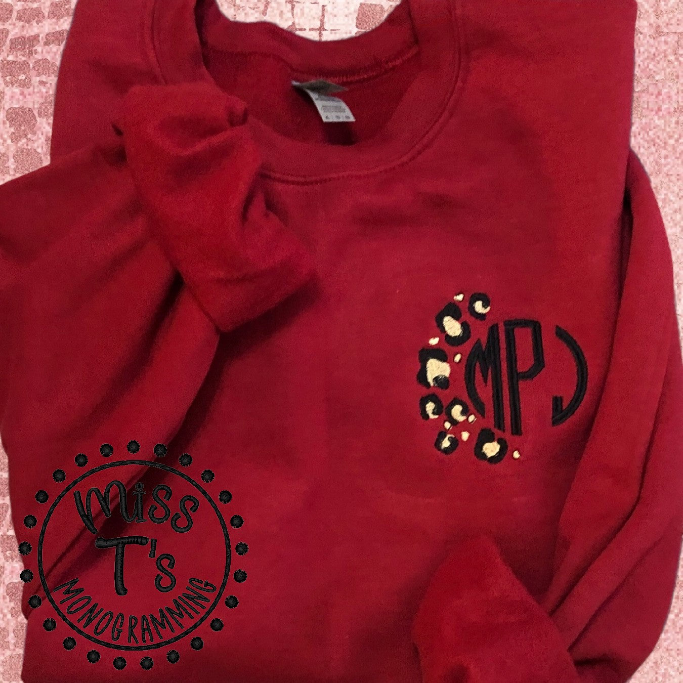 LEOPARD SPOT CIRCLE MONOGRAM SWEATSHIRT