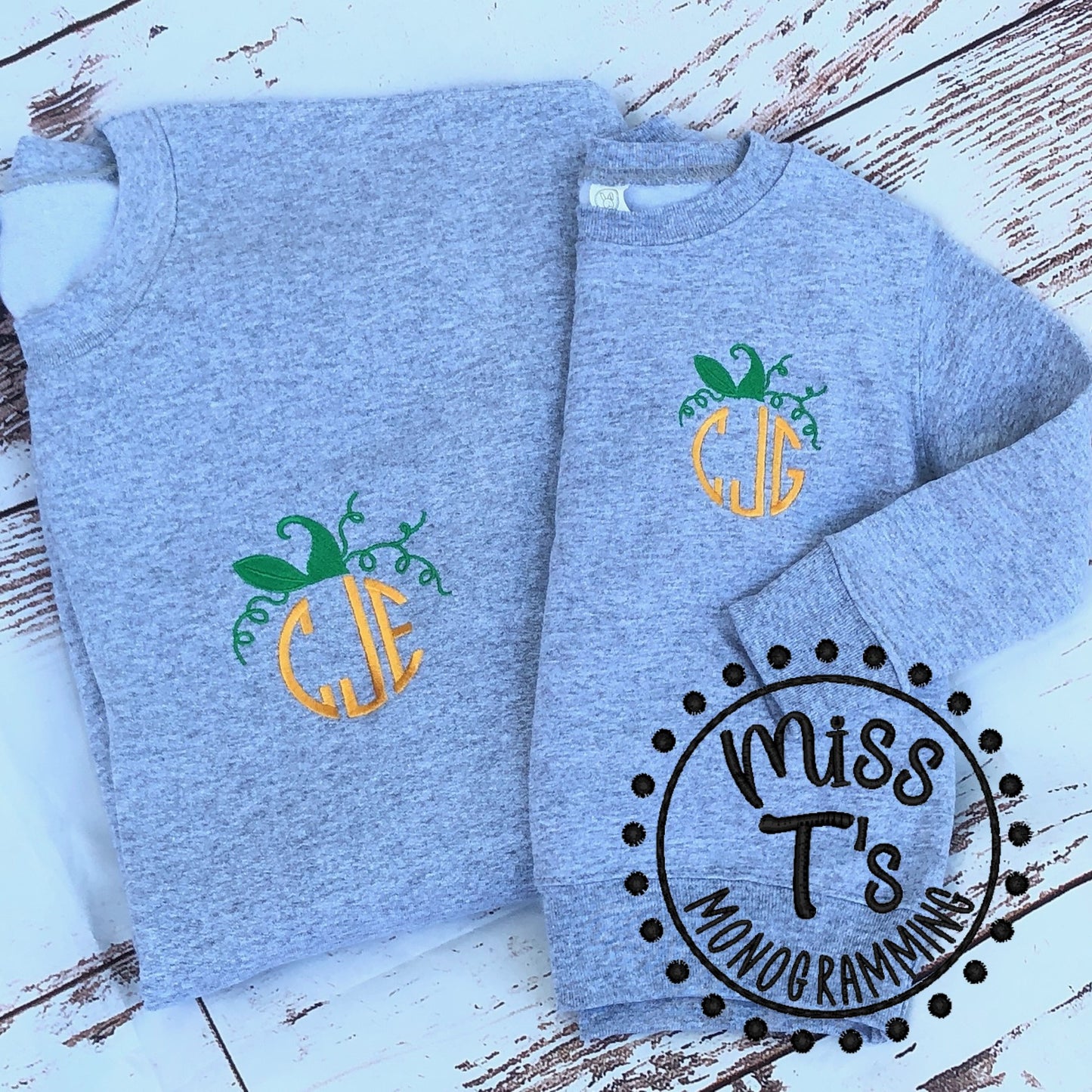 PUMPKIN STEM CUSTOM MONOGRAM SWEATSHIRTS