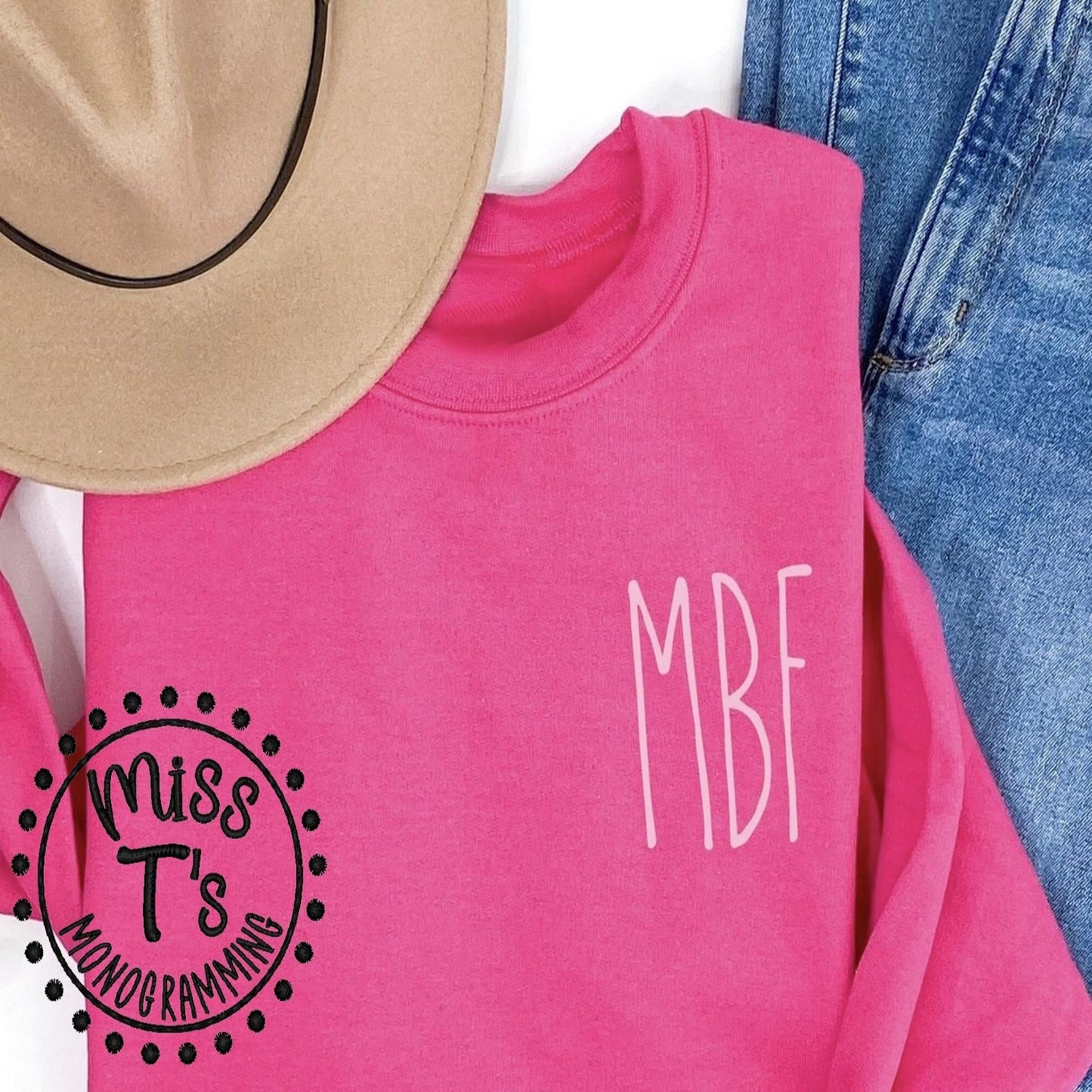 SKINNY FARMHOUSE MONOGRAM SWEATSHIRT