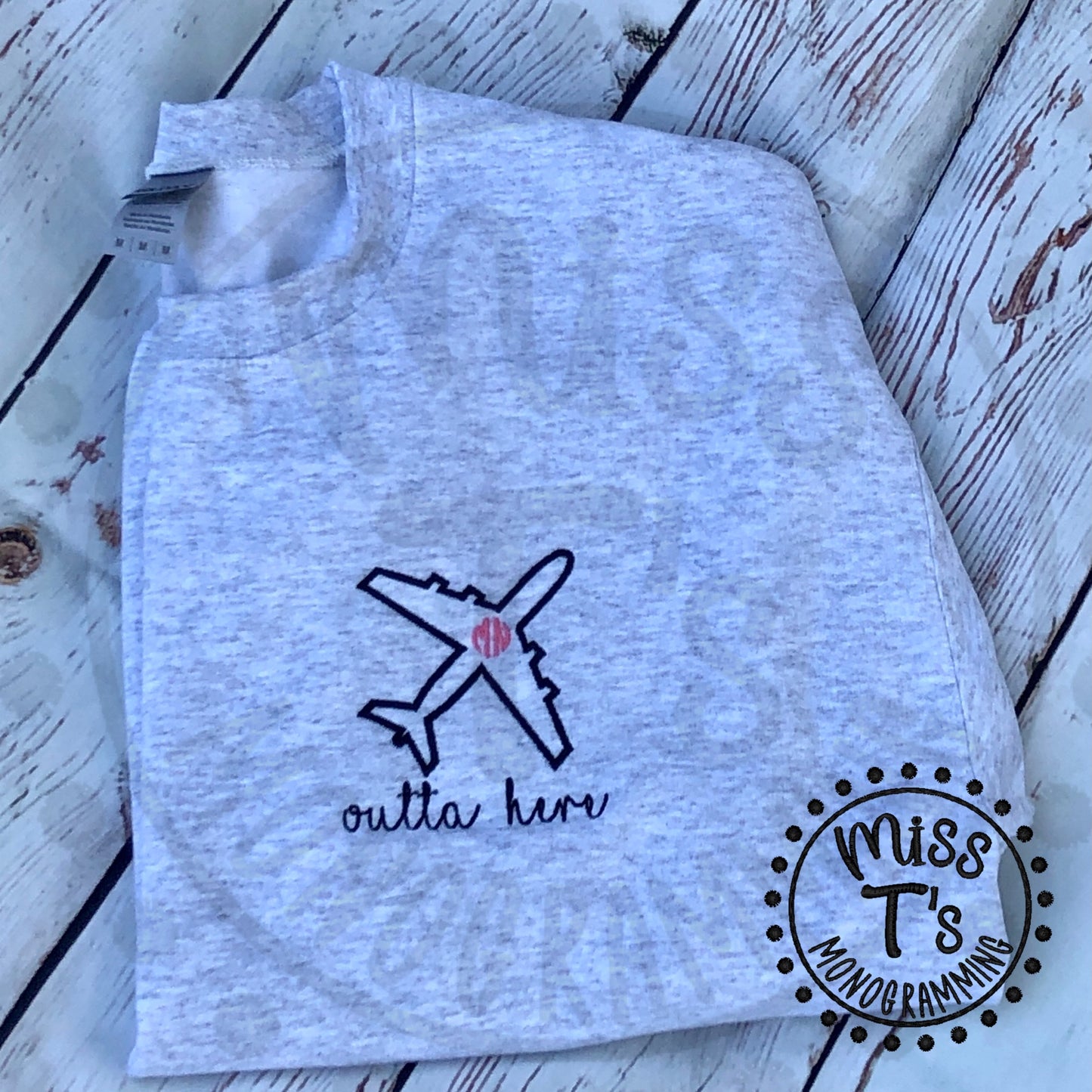 OUTTA HERE AIRPLANE TRAVELING SWEATSHIRT WITH MONOGRAM