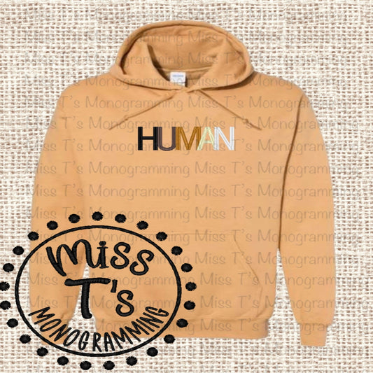 HUMAN EMBROIDERED HOODIE