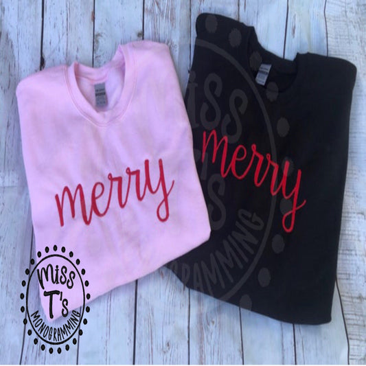 MERRY EMBROIDERED SWEATSHIRT