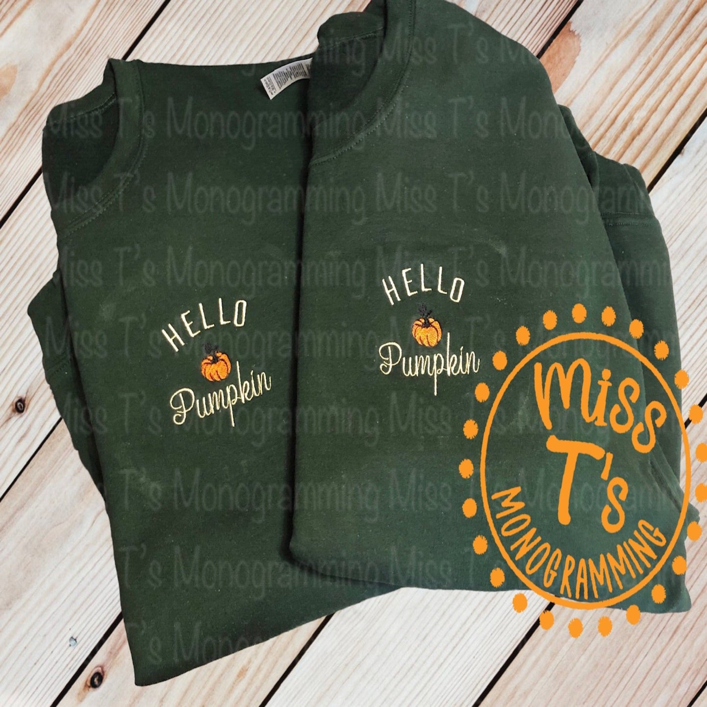 HELLO PUMPKIN EMBROIDERED  SWEATSHIRT