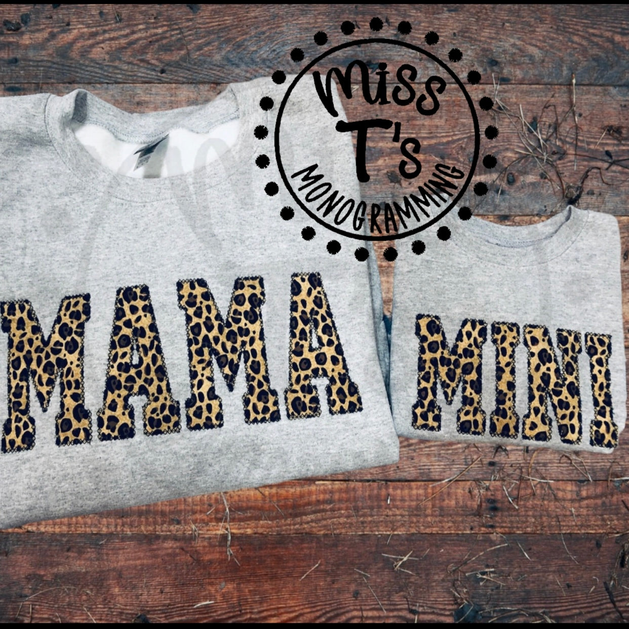 MAMA AND MINI MATCHING APPLIQUE SWEATSHIRTS --32 FABRICS TO CHOOSE FROM